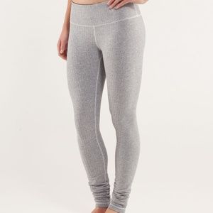 Lululemon Wunder Under Pant Herringbone White Black / Black Size 4